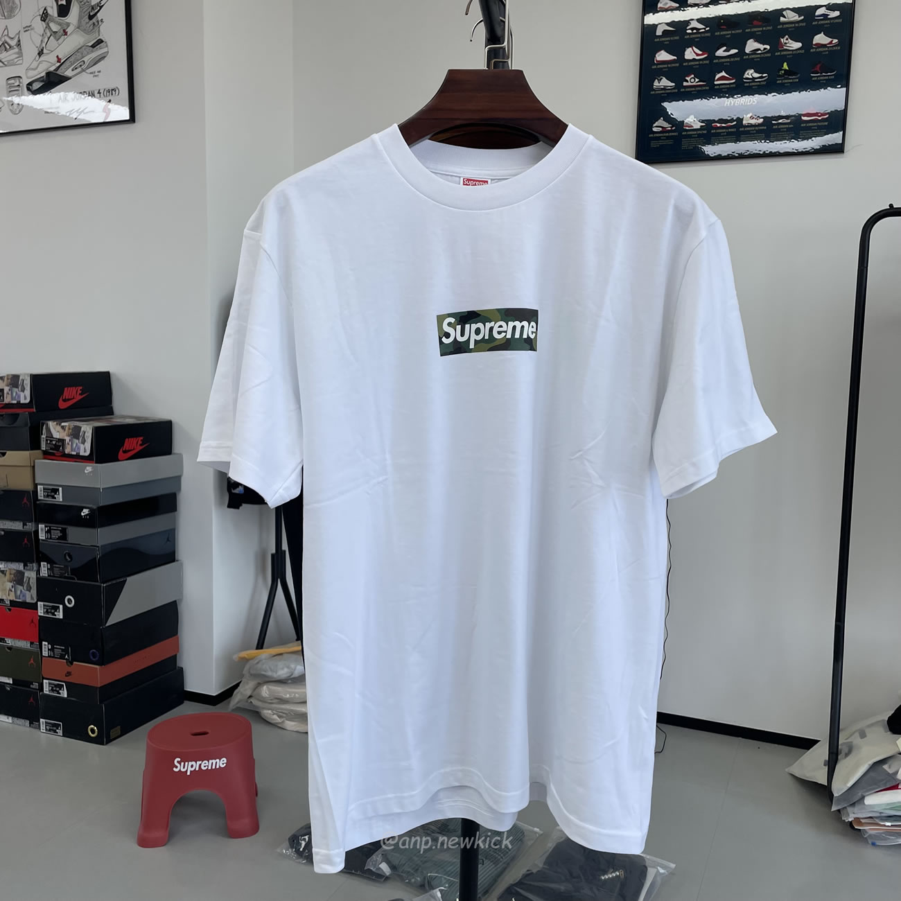 Supreme Box Logo Cotton White Navy Blackt Shirt (5) - newkick.app